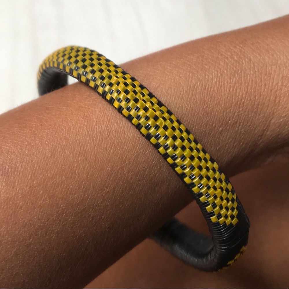 African Black and Gold Hand Woven Bracelet